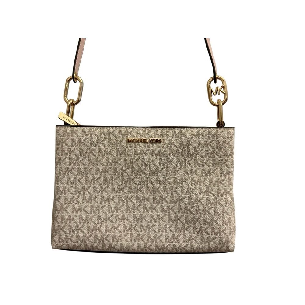 Michael Kors Trisha Medium Logo Crossbody Bag EUC - Picture 2 of 16